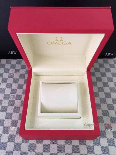 High Quality Omega Box Replica Red Leather Watch Box